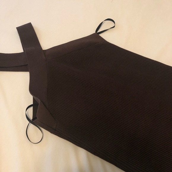 Aritzia Babaton Sculpt Knit Criss Cross Dress in Coffee Bean XS - Picture 6 of 6